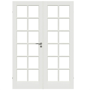 Bergen Dobbelt Massiv Glasdør - Safco Doors